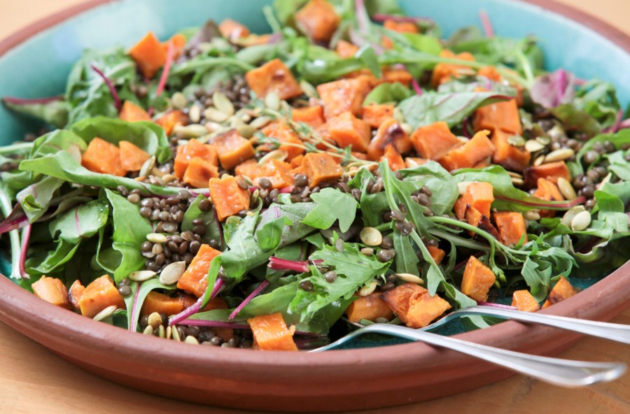 Insalata di spinaci e lenticchie