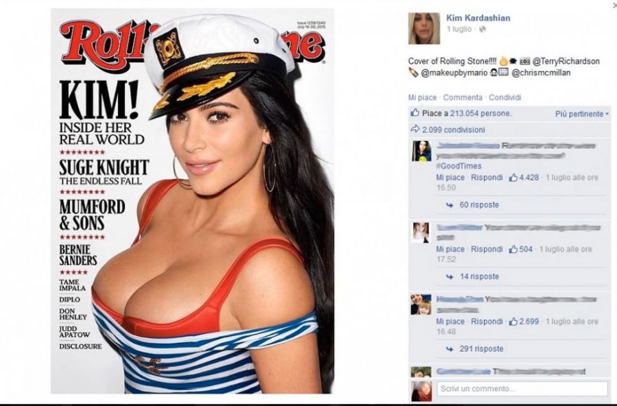 Kim Kardashian su Rolling Stone: scoppia la polemica
