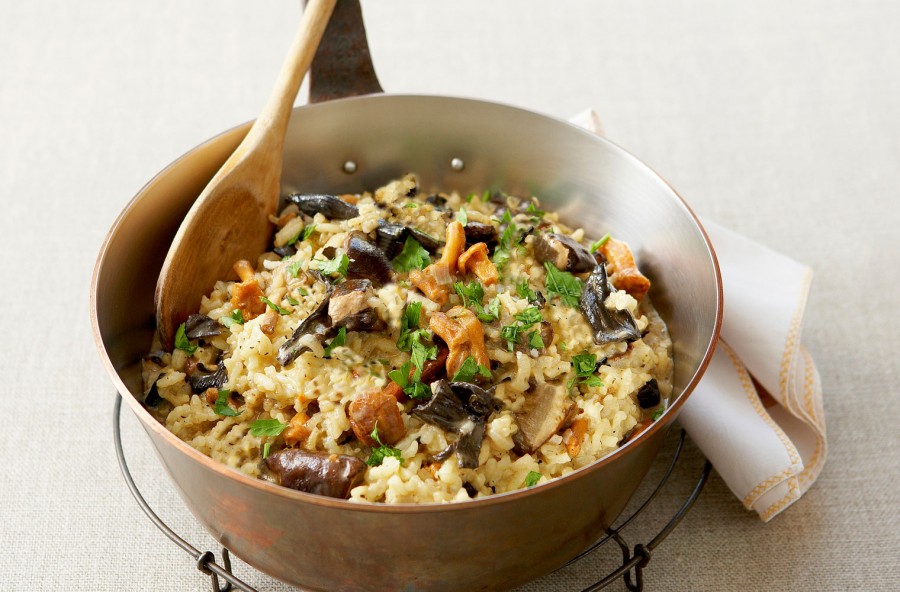 Riso con funghi e fagioli