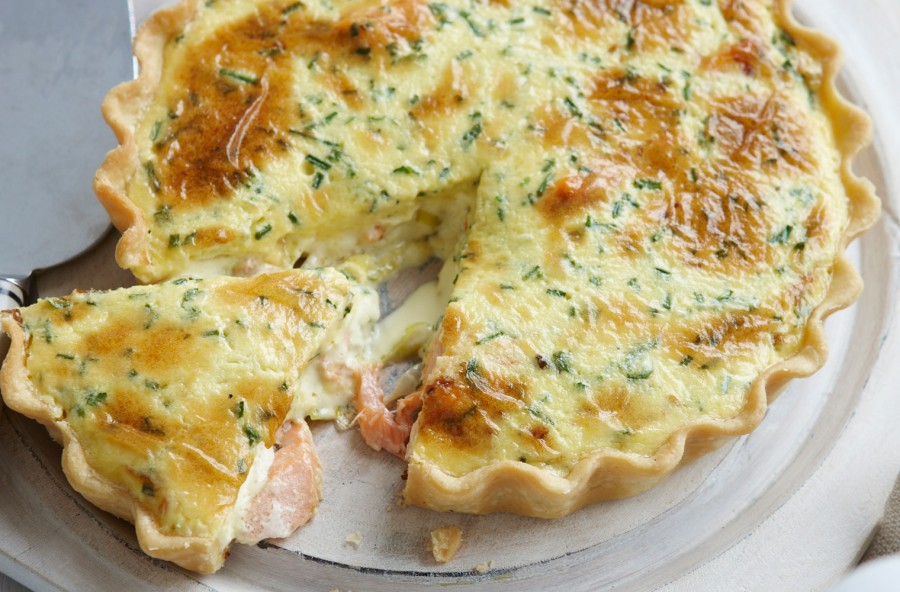 Quiche porri e salmone