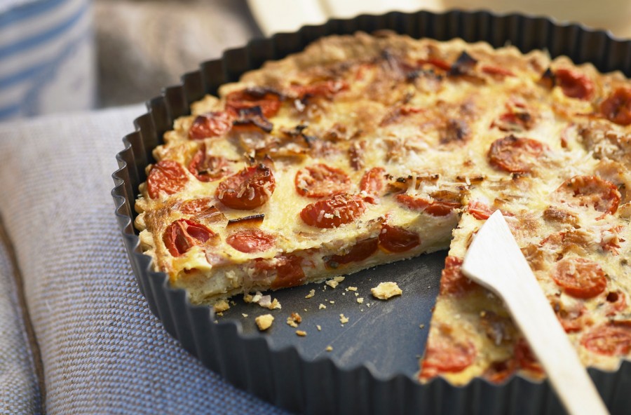Quiche ai pomodorini e prosciutto cotto