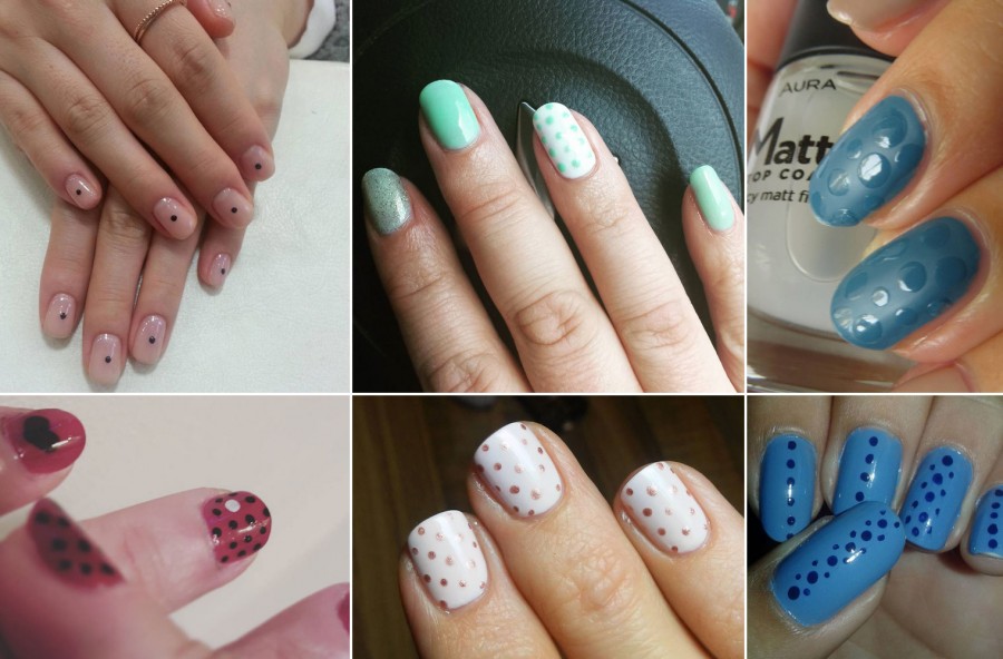 Unghie: sei nail art a “pois”