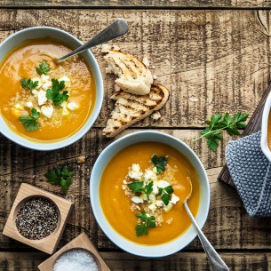 Vellutata di zucca e feta Vellutata di zucca e feta