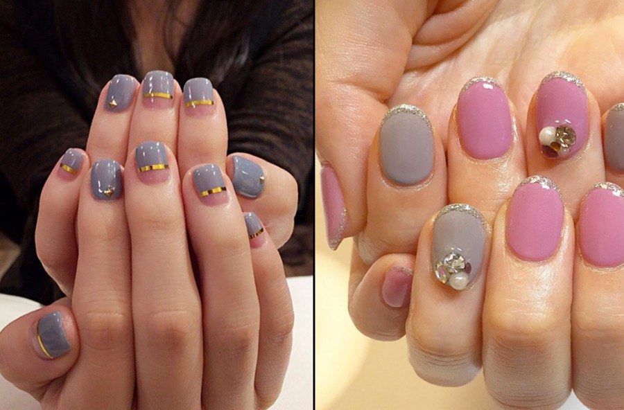 Unghie romantiche pink & grey