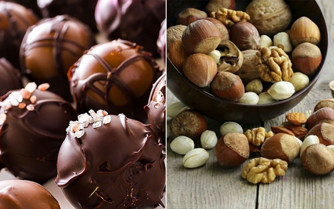 cioccolato e frutta secca cioccolato e frutta secca
