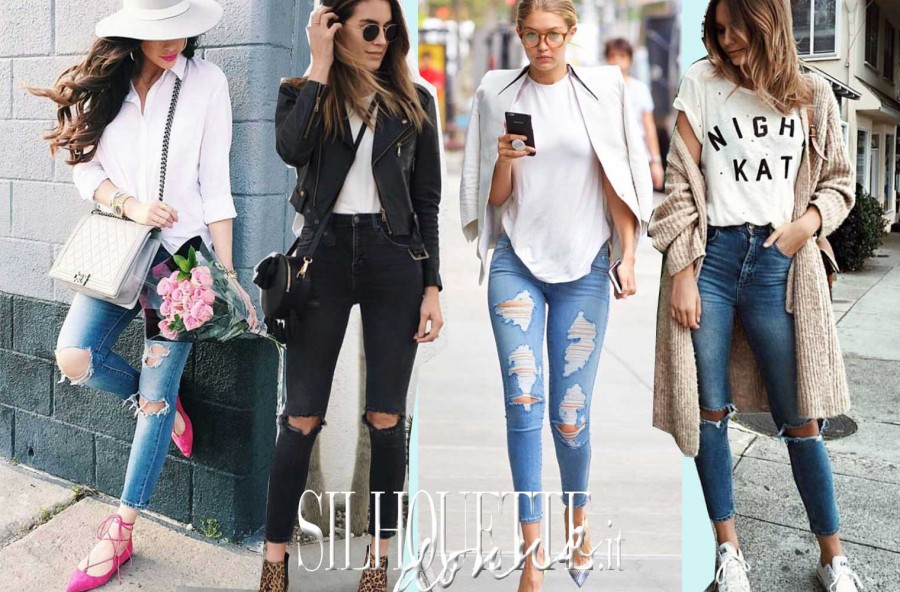 Jeans strappati: 4 look di primavera
