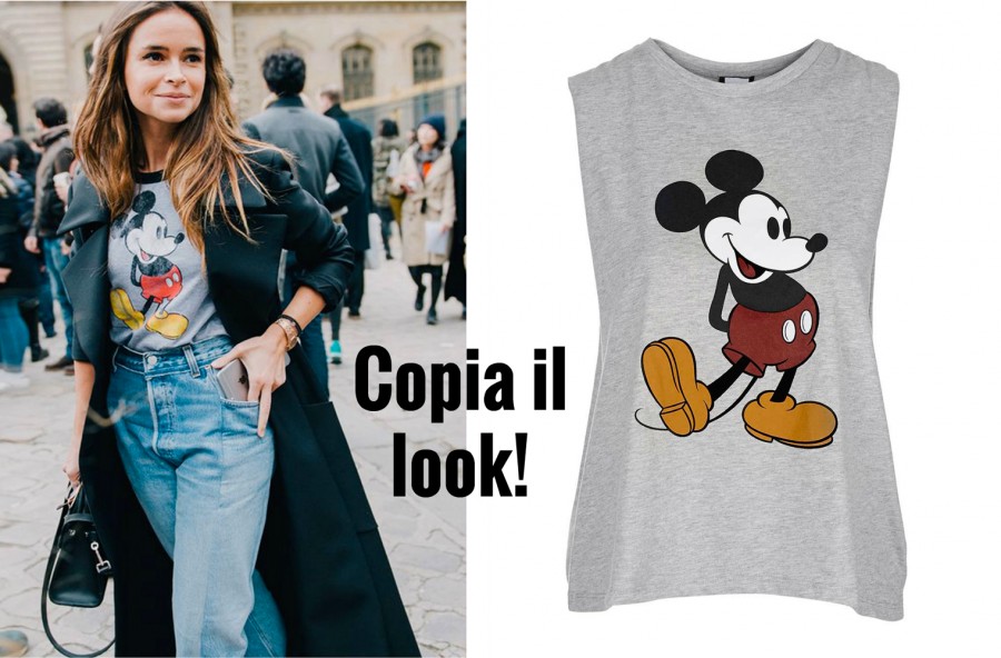 Trend cartoon mania:  scopri come si porta la T-shirt di Topolino