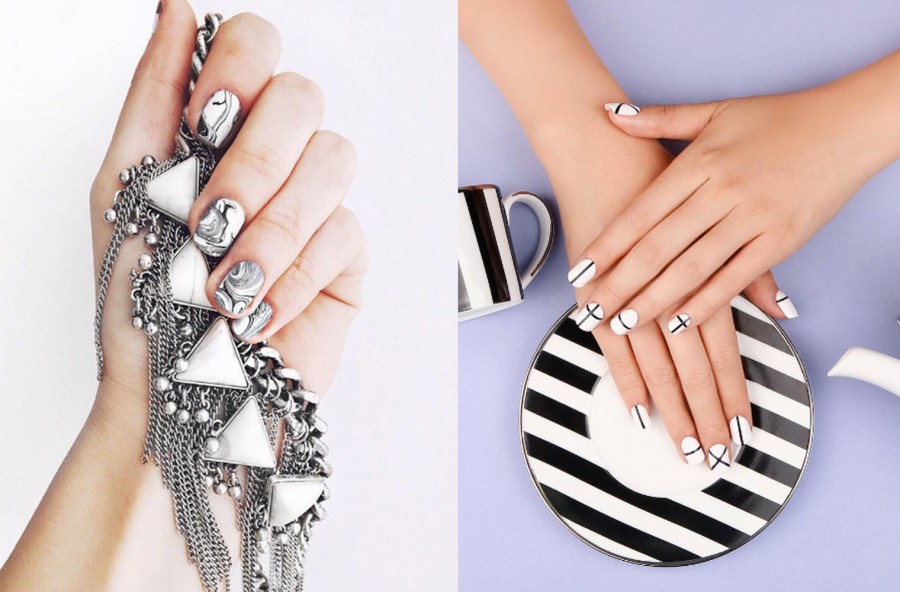 Nail art black & white
