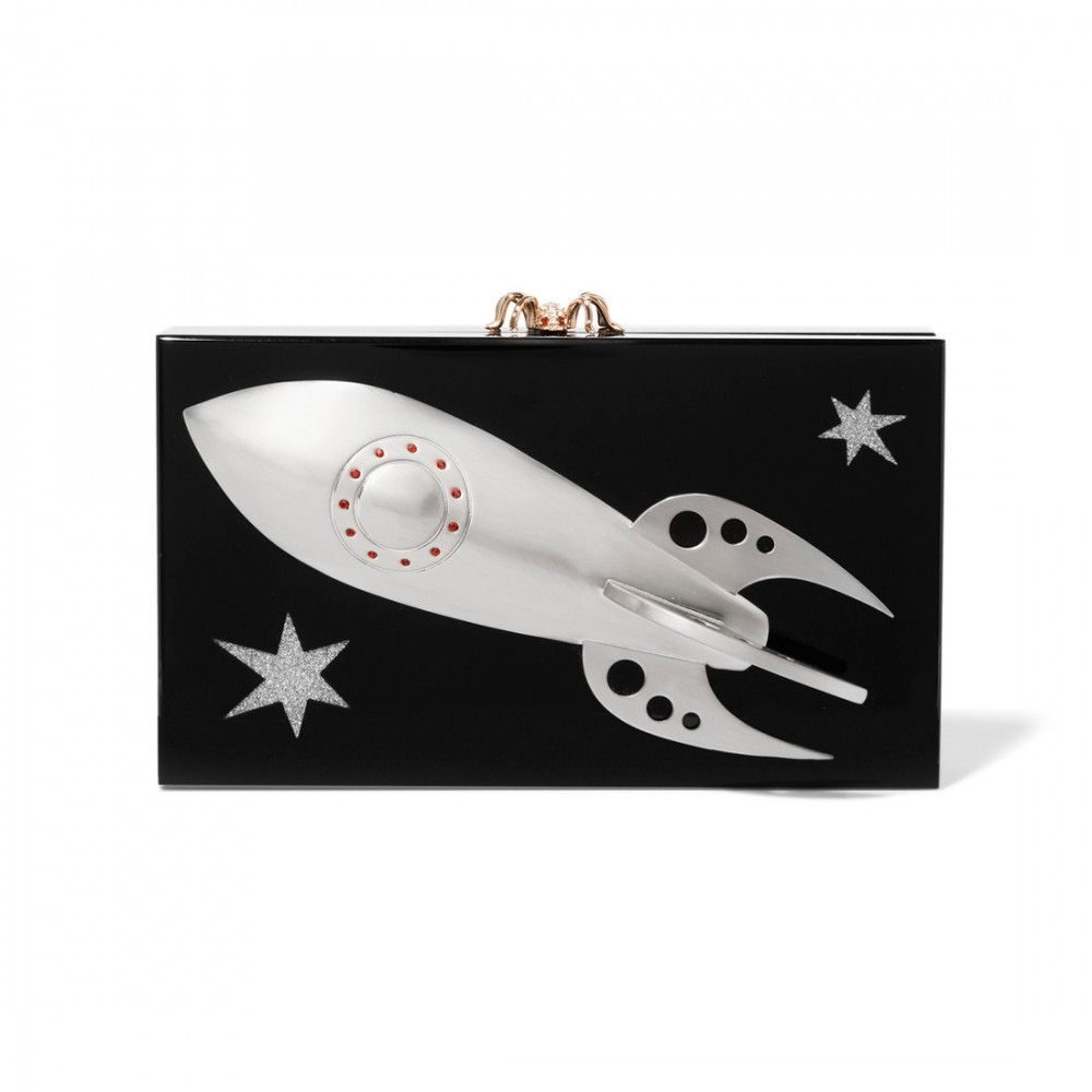 Charlotte Olympia – borsa rigida con immagine della navicella spaziale