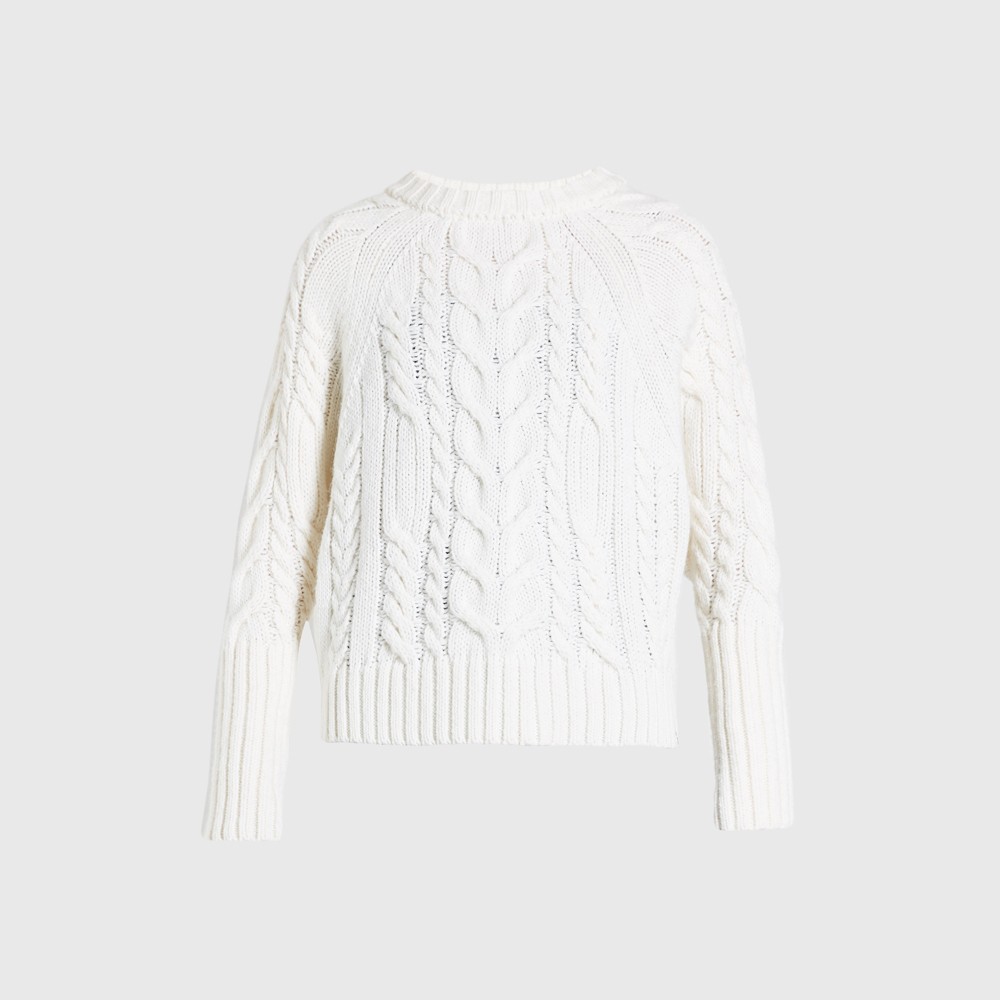 Marella “Cande-Tamu: The Knit Factor”: maglione bianco a trecce (159 euro)
