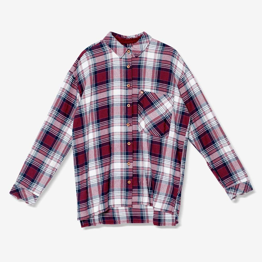 Pull&Bear – camicia a quadri rosso, bianco e blu