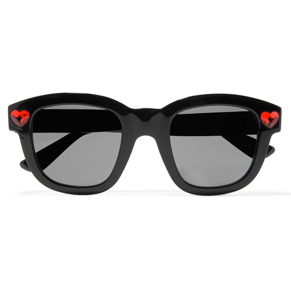 Saint Laurent by Kering – occhiale nero con pietre a forma di cuore (euro 340)
