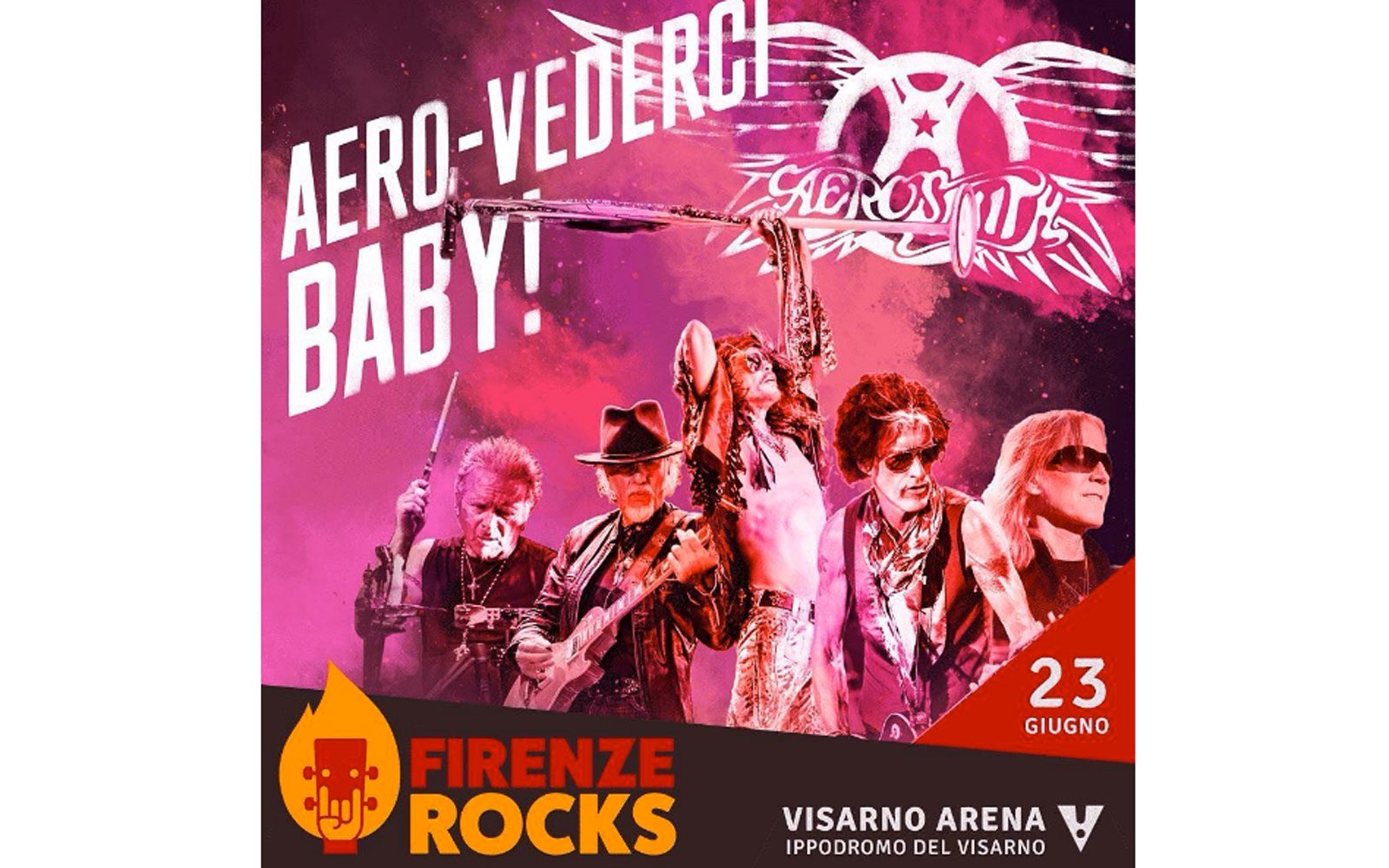 Gli Aerosmith si esibiranno al Firenze Rocks il 23 Giugno