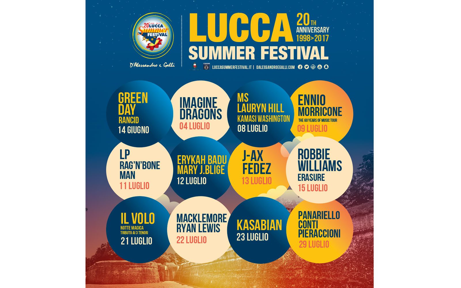 Il poster per il 20esimo anniversario del Lucca Summer Festival