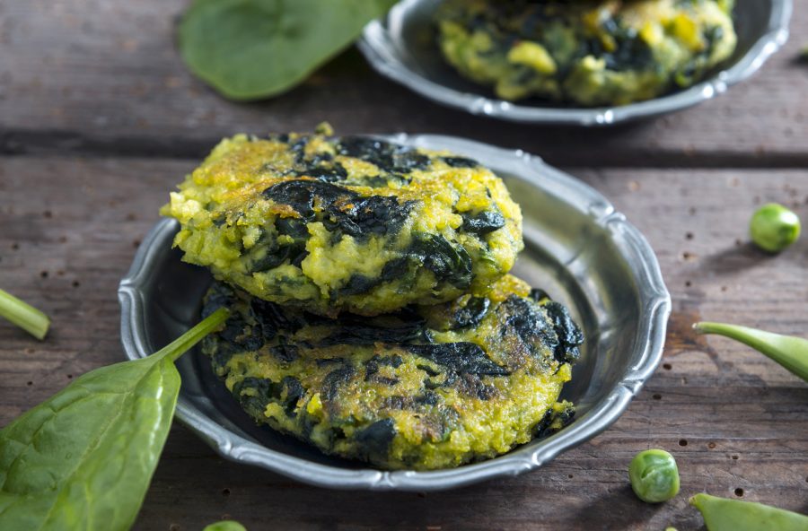 Frittatine di piselli e spinaci
