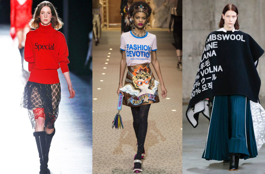 Moda autunno-inverno 2018/19: dillo con uno slogan
