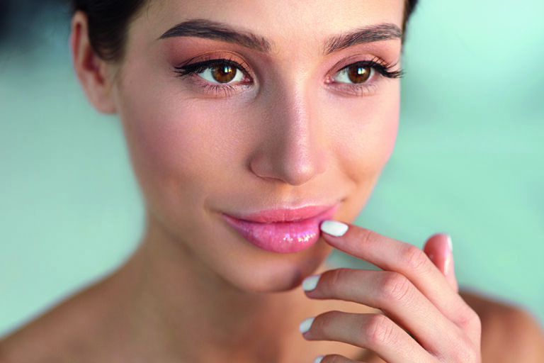 Beauty Face. Beautiful Woman With Natural Makeup And Sexy Full Lips Touching Her Mouth. Closeup Portrait Of Smiling Model Girl With Healthy Smooth Facial Skin Applying Lip Balm On Lip. High Resolution; Shutterstock ID 520099090 Beauty Face. Beautiful Woman With Natural Makeup And Sexy Full Lips Touching Her Mouth. Closeup Portrait Of Smiling Model Girl With Healthy Smooth Facial Skin Applying Lip Balm On Lip. High Resolution; Shutterstock ID 520099090