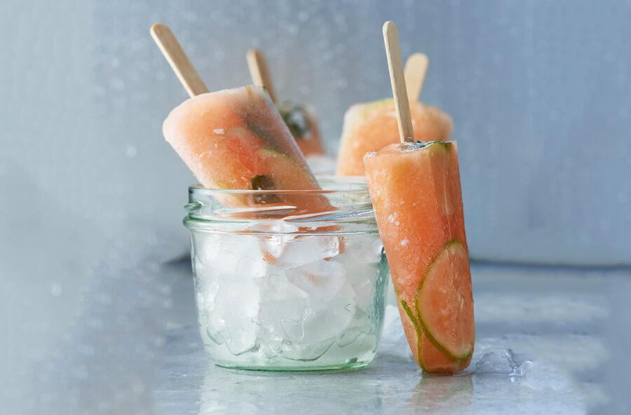 Ghiaccioli alla papaya con lime e menta