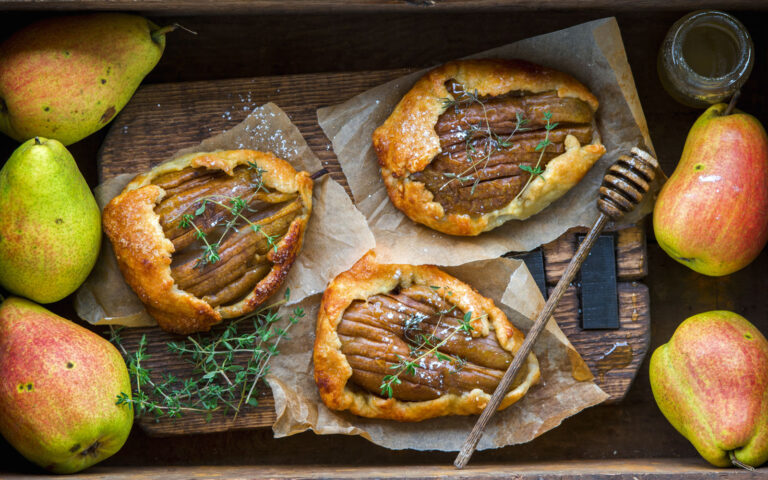 sfoglie di pere miele e timo