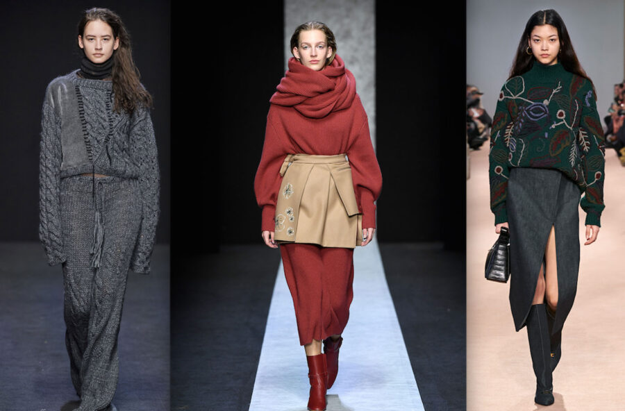 Milano Fashion Week FW 2020/2021: maglioni tra asimmetrie e colli avvolgenti