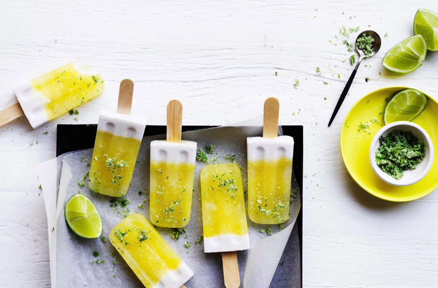 Ghiaccioli all’ananas, lime e cocco