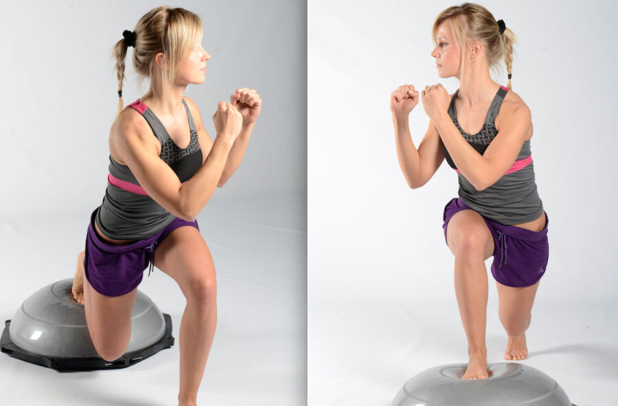 Pancia piatta con il core training sulla duneball