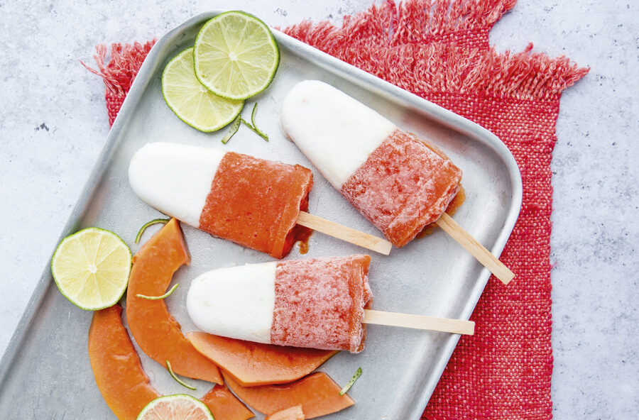Ghiaccioli alla papaya e cocco