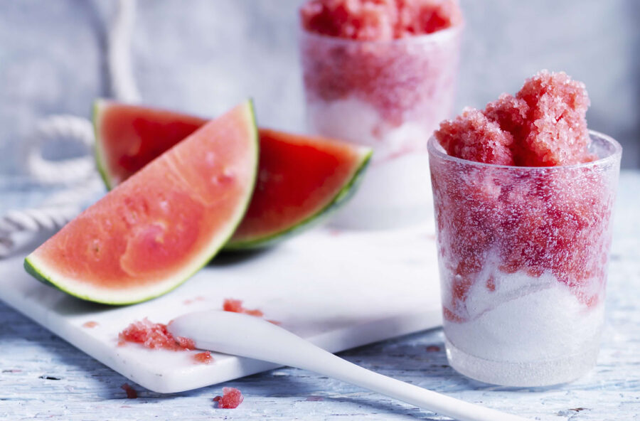 Granita all’anguria e zenzero con yogurt greco