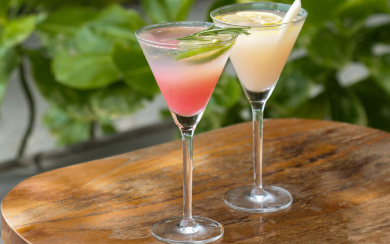 Chic summer cocktail with grapefruit, lime and lavender