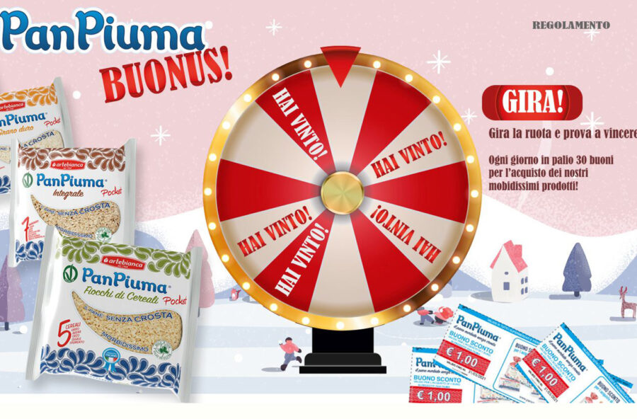 Gira la ruota e vinci ogni giorno la morbidezza delle fette Pan Piuma