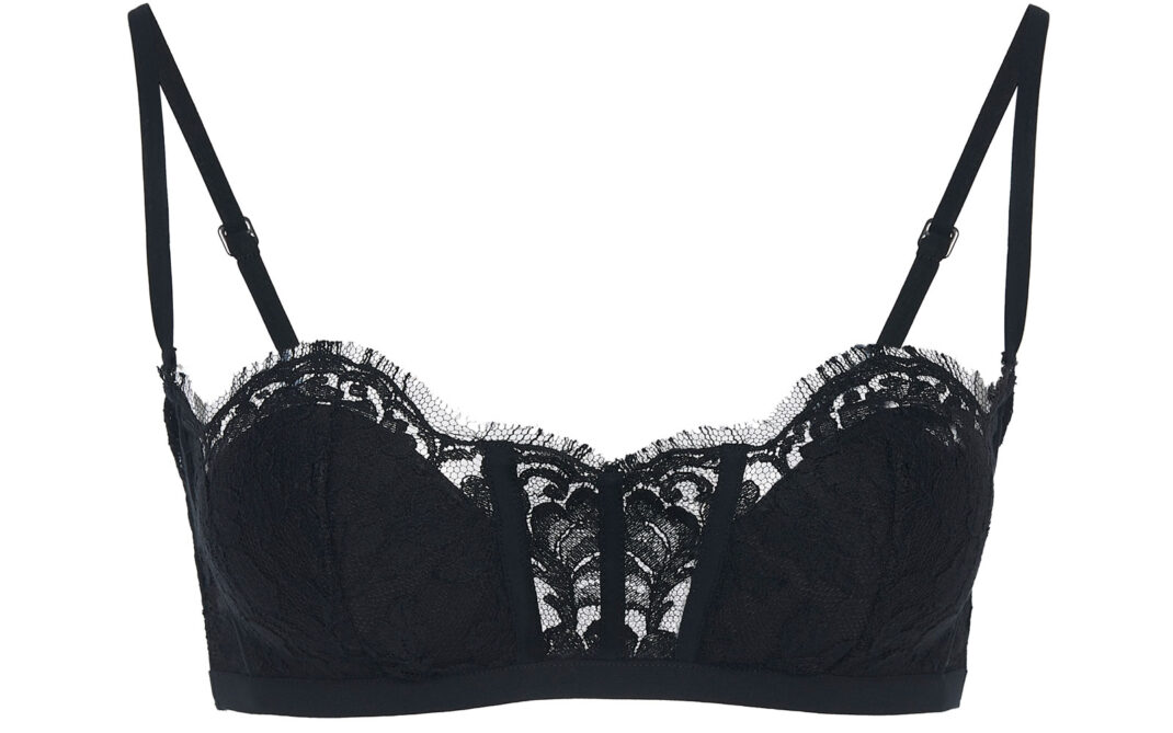 La-Perla-‘FALL-IN-LOVE’-Bandeau-Bra-in-black-silk-georgette-with-Leavers-lace La Perla