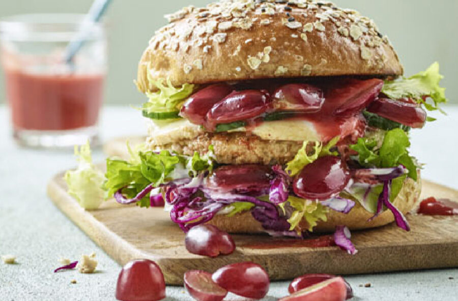 Healthy burger con ketchup d’uva