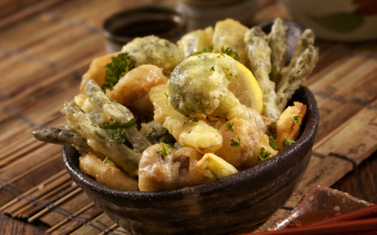 Tempura Battered Vegetables - Broccoli,asparagus,mushrooms,sweet potato and Zucchini  - Photographed on a Hasselblad H3D11-39 megapixel Camera System Tempura Battered Vegetables - Broccoli,asparagus,mushrooms,sweet potato and Zucchini  - Photographed on a Hasselblad H3D11-39 megapixel Camera System