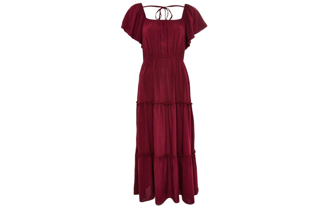 Primark_SS21_Burgandy-Maxi-Dress-€18---100%-Eco-Vero-Viscose Primark