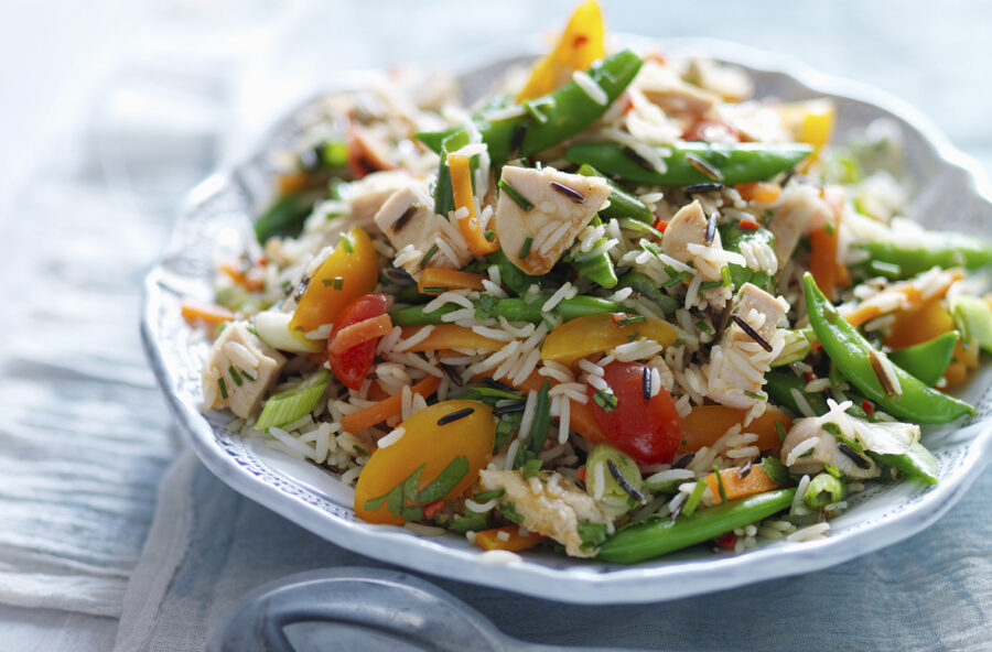 Riso selvaggio con pollo e verdure dell’orto