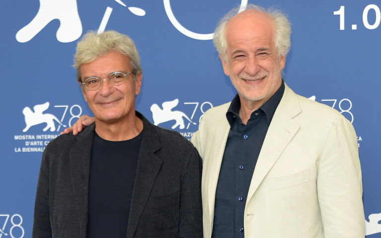 78th Venice Film Festival 2021, Photocall film. Qui rido io. Pictured: Mario Martone, Toni Servillo