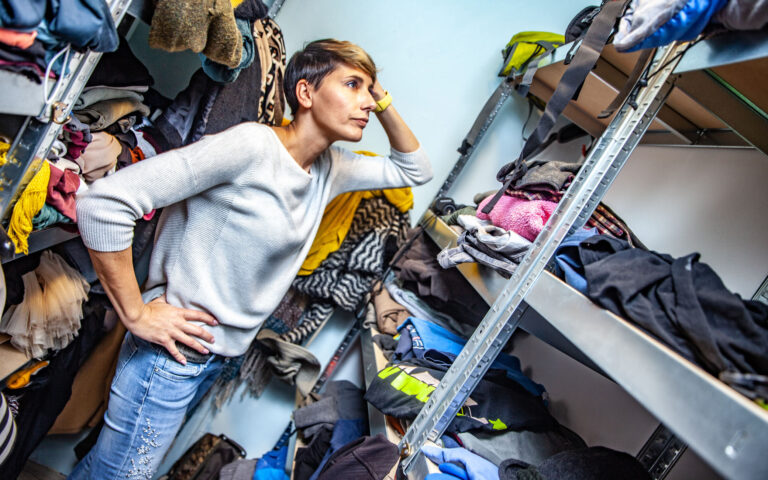 Confused Mother Searching for Clothes. Confused Mother Searching for Clothes.