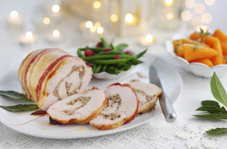 Rotolo di tacchino ripieno di castagne