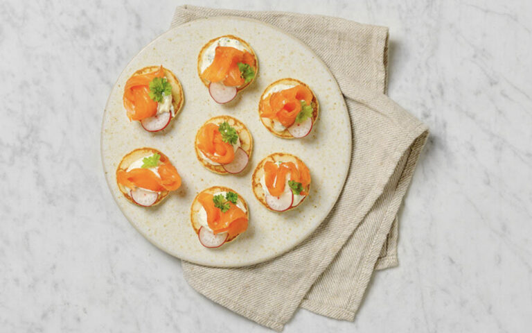 pancake con salmone norvegese affumicato