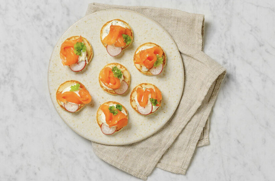 Pancake con salmone norvegese affumicato