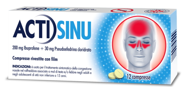 ACTISINU 12CPR 200MG+30MG