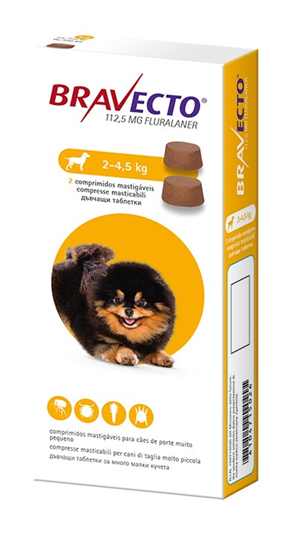BRAVECTO 2CPR 2-4,5KG 112,5MG