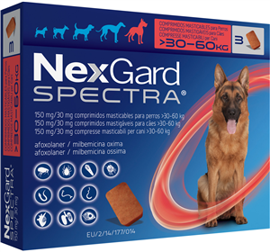 NEXGARD SPECTRA 30-60KG 3CPR NEXGARD SPECTRA 30-60KG 3CPR