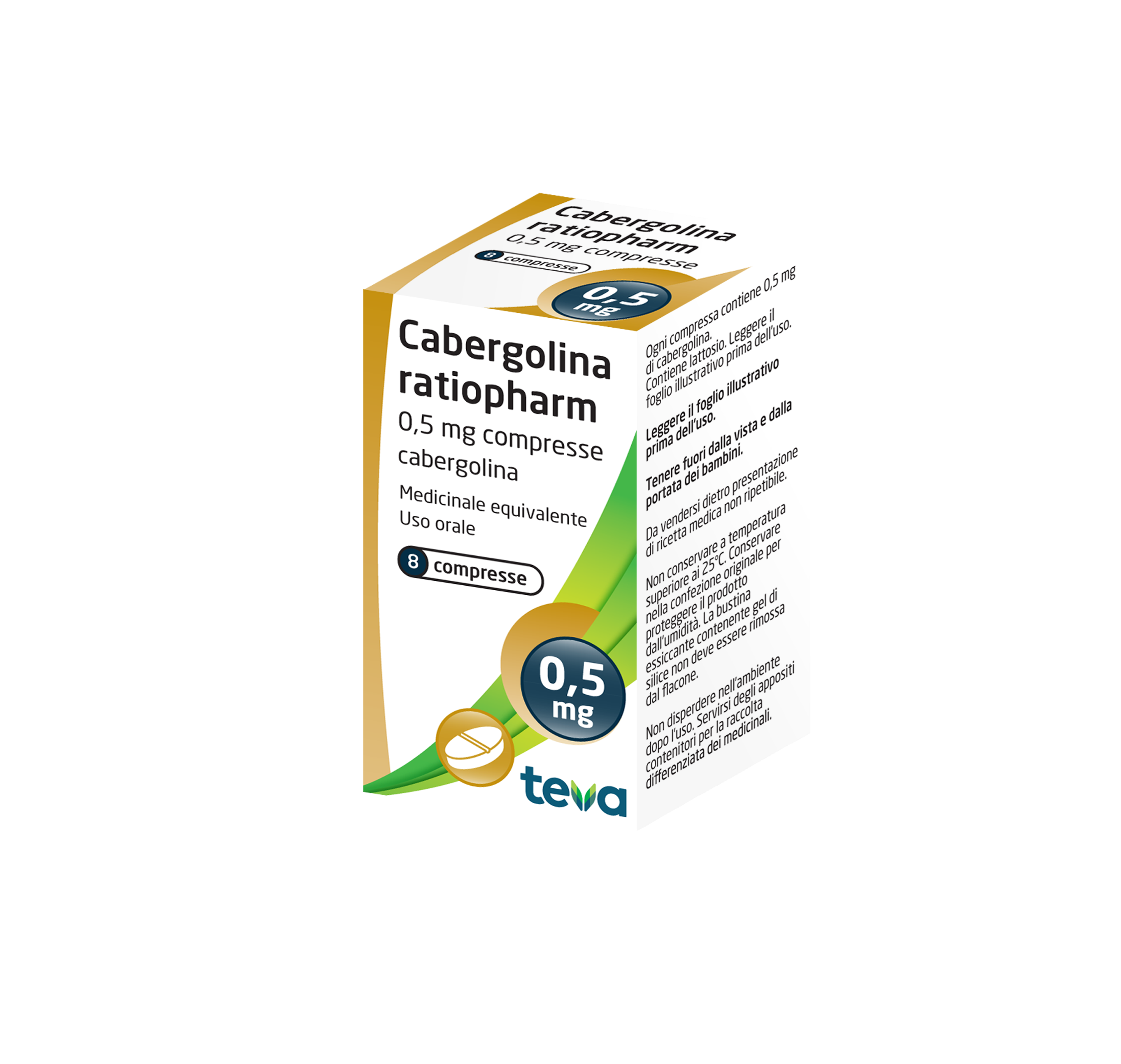 CABERGOLINA RAT 8CPR 0,5MG FL