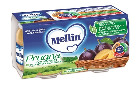 MELLIN OMOG PRUGNA MELA 2X100G