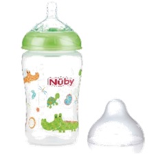 NUBY BIB BL 360ML TETT FLU M