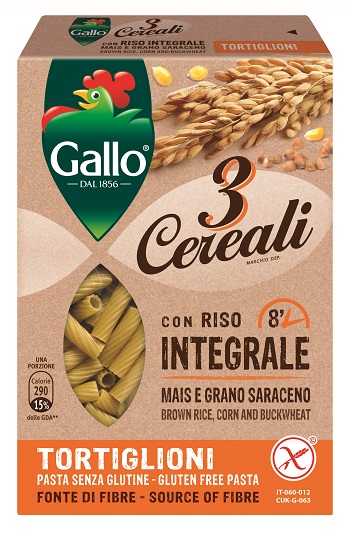 PASTA INT 3CEREALI TORTIG 250G