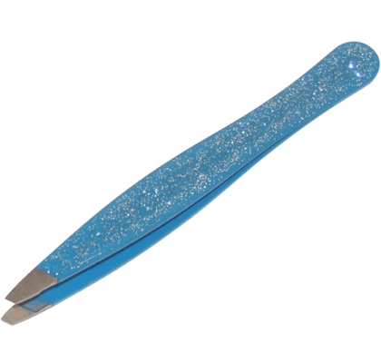 PINZETTA INOX GLITTER AZZURRA