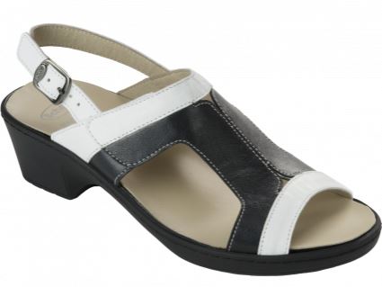 MANIOLA SAND LEA W BLK/WHI 35