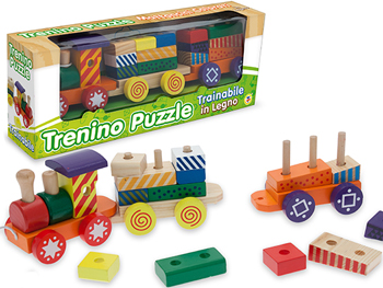 TRENINO PUZZLE LEGNO TRAINABIL